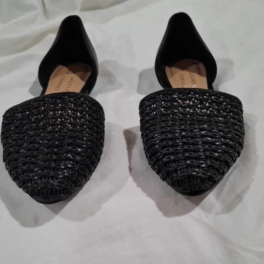LC Lauren Conrad Women's Black Textured Loafers Size 6